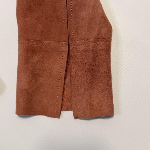 Sundance Jacket Womens 4 Blush Pink Suede Waterfall Drape Open Front Peplum - Picture 9 of 9